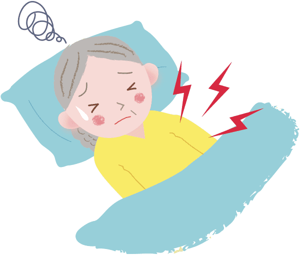 睡眠が妨げられているイラスト